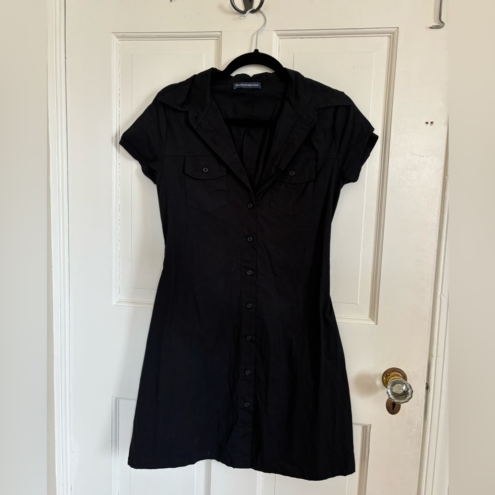 Brandy Melville black button mini dress one size